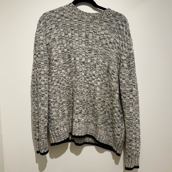 Topshop Black and White Marled Knit Crew Neck Sweater in Size 8 - Picture 1 of 5